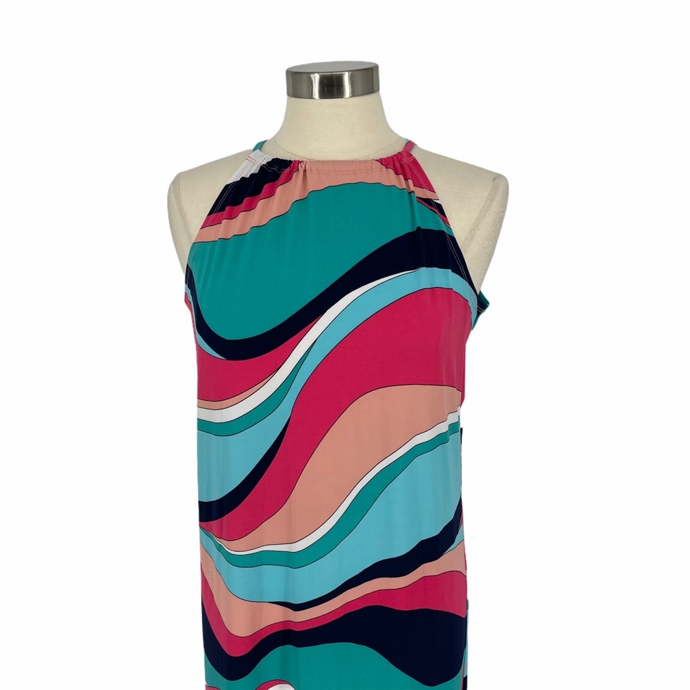 Trina Turk Milian Wave-Print Maxi Dress Size S K48 - Picture 3 of 8